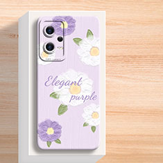 Handyhülle Silikon Hülle Gummi Schutzhülle Flexible Blumen für Xiaomi Redmi Note 12 Pro 5G Violett