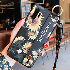 Handyhülle Silikon Hülle Gummi Schutzhülle Flexible Blumen K01 für Samsung Galaxy Note 10 Plus 5G Gelb