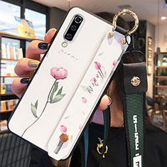 Handyhülle Silikon Hülle Gummi Schutzhülle Flexible Blumen K02 für Xiaomi Mi A3 Rosa