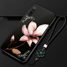 Handyhülle Silikon Hülle Gummi Schutzhülle Flexible Blumen K06 für Xiaomi Mi A3 Braun