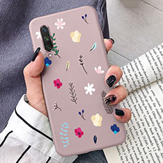 Handyhülle Silikon Hülle Gummi Schutzhülle Flexible Blumen K07 für Xiaomi Mi A3 Rosa