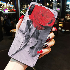 Handyhülle Silikon Hülle Gummi Schutzhülle Flexible Blumen K08 für Xiaomi Mi A3 Rot