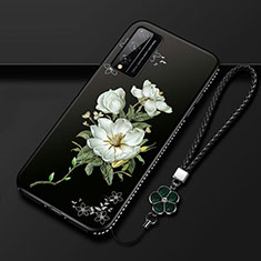 Handyhülle Silikon Hülle Gummi Schutzhülle Flexible Blumen S01 für Huawei Honor Play4T Pro Weiß