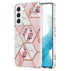 Handyhülle Silikon Hülle Gummi Schutzhülle Flexible Blumen S01 für Samsung Galaxy S21 FE 5G Rosa