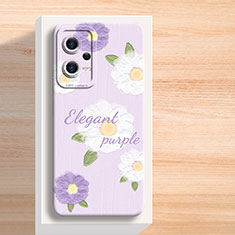 Handyhülle Silikon Hülle Gummi Schutzhülle Flexible Blumen S01 für Xiaomi Poco X5 5G Violett