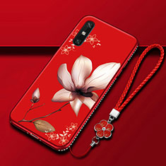 Handyhülle Silikon Hülle Gummi Schutzhülle Flexible Blumen S02 für Huawei Enjoy 10e Fuchsie