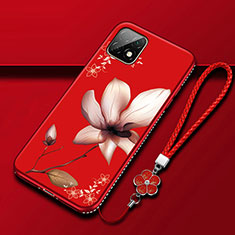 Handyhülle Silikon Hülle Gummi Schutzhülle Flexible Blumen S02 für Huawei Enjoy 20 5G Rot