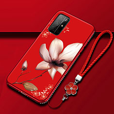 Handyhülle Silikon Hülle Gummi Schutzhülle Flexible Blumen S02 für Huawei Honor 30S Fuchsie