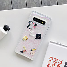 Handyhülle Silikon Hülle Gummi Schutzhülle Flexible Modisch Muster K01 für Samsung Galaxy S10 Weiß