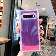Handyhülle Silikon Hülle Gummi Schutzhülle Flexible Modisch Muster K02 für Samsung Galaxy S10 Violett