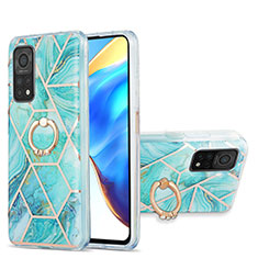 Handyhülle Silikon Hülle Gummi Schutzhülle Flexible Modisch Muster mit Fingerring Ständer Y01B für Xiaomi Redmi K30S 5G Minzgrün