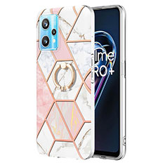 Handyhülle Silikon Hülle Gummi Schutzhülle Flexible Modisch Muster mit Fingerring Ständer Y04B für Realme Narzo 50 Pro 5G Rosa