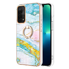 Handyhülle Silikon Hülle Gummi Schutzhülle Flexible Modisch Muster mit Fingerring Ständer Y05B für Oppo A93 5G Bunt