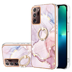 Handyhülle Silikon Hülle Gummi Schutzhülle Flexible Modisch Muster mit Fingerring Ständer Y05B für Samsung Galaxy Note 20 Ultra 5G Rosa