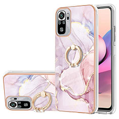 Handyhülle Silikon Hülle Gummi Schutzhülle Flexible Modisch Muster mit Fingerring Ständer Y05B für Xiaomi Poco M5S Rosa