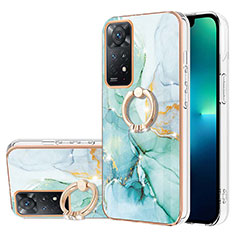 Handyhülle Silikon Hülle Gummi Schutzhülle Flexible Modisch Muster mit Fingerring Ständer Y05B für Xiaomi Redmi Note 11 4G (2022) Grün