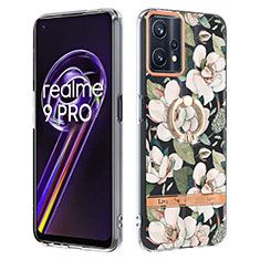 Handyhülle Silikon Hülle Gummi Schutzhülle Flexible Modisch Muster mit Fingerring Ständer Y06B für Realme 9 Pro 5G Weiß