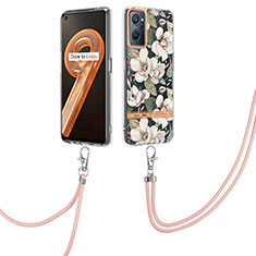 Handyhülle Silikon Hülle Gummi Schutzhülle Flexible Modisch Muster mit Fingerring Ständer Y06B für Realme 9i 4G Weiß