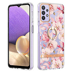 Handyhülle Silikon Hülle Gummi Schutzhülle Flexible Modisch Muster mit Fingerring Ständer Y06B für Samsung Galaxy A23 4G Rosa