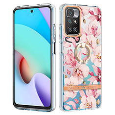 Handyhülle Silikon Hülle Gummi Schutzhülle Flexible Modisch Muster mit Fingerring Ständer Y06B für Xiaomi Redmi Note 11 4G (2021) Rosa