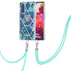 Handyhülle Silikon Hülle Gummi Schutzhülle Flexible Modisch Muster mit Schlüsselband Lanyard Y01B für Samsung Galaxy S20 Lite 5G Nachtgrün