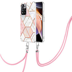 Handyhülle Silikon Hülle Gummi Schutzhülle Flexible Modisch Muster mit Schlüsselband Lanyard Y01B für Xiaomi Mi 11i 5G (2022) Rosa