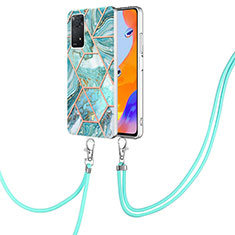 Handyhülle Silikon Hülle Gummi Schutzhülle Flexible Modisch Muster mit Schlüsselband Lanyard Y01B für Xiaomi Redmi Note 11 Pro 5G Minzgrün