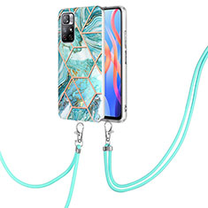 Handyhülle Silikon Hülle Gummi Schutzhülle Flexible Modisch Muster mit Schlüsselband Lanyard Y01B für Xiaomi Redmi Note 11S 5G Minzgrün