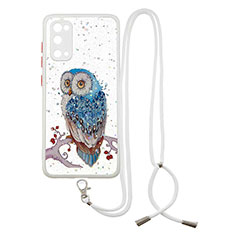 Handyhülle Silikon Hülle Gummi Schutzhülle Flexible Modisch Muster mit Schlüsselband Lanyard Y01X für Samsung Galaxy S20 Plusfarbig