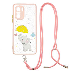 Handyhülle Silikon Hülle Gummi Schutzhülle Flexible Modisch Muster mit Schlüsselband Lanyard Y01X für Xiaomi Mi 11i 5G Gelb