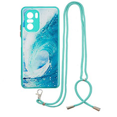 Handyhülle Silikon Hülle Gummi Schutzhülle Flexible Modisch Muster mit Schlüsselband Lanyard Y01X für Xiaomi Mi 11i 5G Grün