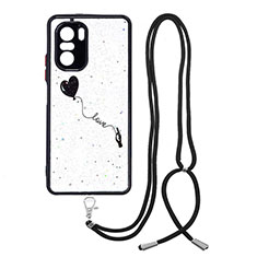 Handyhülle Silikon Hülle Gummi Schutzhülle Flexible Modisch Muster mit Schlüsselband Lanyard Y01X für Xiaomi Mi 11i 5G Schwarz