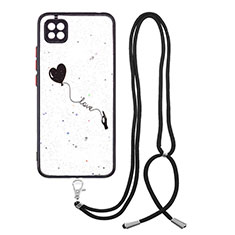 Handyhülle Silikon Hülle Gummi Schutzhülle Flexible Modisch Muster mit Schlüsselband Lanyard Y01X für Xiaomi POCO C3 Schwarz