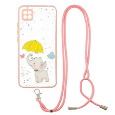 Handyhülle Silikon Hülle Gummi Schutzhülle Flexible Modisch Muster mit Schlüsselband Lanyard Y01X für Xiaomi POCO C31 Gelb