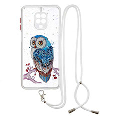 Handyhülle Silikon Hülle Gummi Schutzhülle Flexible Modisch Muster mit Schlüsselband Lanyard Y01X für Xiaomi Poco M2 Pro Plusfarbig