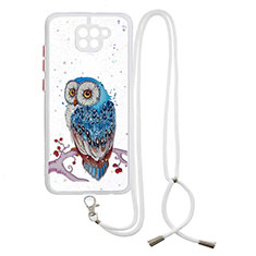 Handyhülle Silikon Hülle Gummi Schutzhülle Flexible Modisch Muster mit Schlüsselband Lanyard Y01X für Xiaomi Redmi 10X 4G Plusfarbig