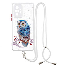 Handyhülle Silikon Hülle Gummi Schutzhülle Flexible Modisch Muster mit Schlüsselband Lanyard Y01X für Xiaomi Redmi Note 10 Pro 4G Plusfarbig