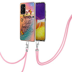 Handyhülle Silikon Hülle Gummi Schutzhülle Flexible Modisch Muster mit Schlüsselband Lanyard Y03B für Samsung Galaxy A05s Plusfarbig