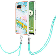 Handyhülle Silikon Hülle Gummi Schutzhülle Flexible Modisch Muster mit Schlüsselband Lanyard Y05B für Google Pixel 7a 5G Bunt