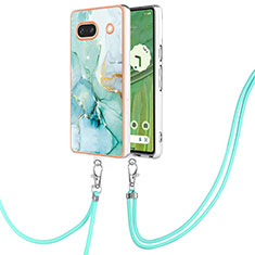 Handyhülle Silikon Hülle Gummi Schutzhülle Flexible Modisch Muster mit Schlüsselband Lanyard Y05B für Google Pixel 7a 5G Grün