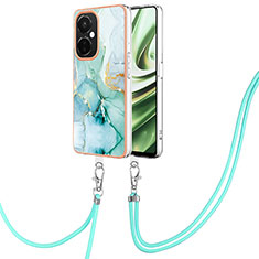 Handyhülle Silikon Hülle Gummi Schutzhülle Flexible Modisch Muster mit Schlüsselband Lanyard Y05B für OnePlus Nord CE 3 Lite 5G Grün