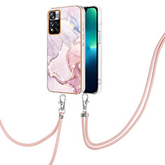 Handyhülle Silikon Hülle Gummi Schutzhülle Flexible Modisch Muster mit Schlüsselband Lanyard Y05B für Xiaomi Mi 11i 5G (2022) Rosa