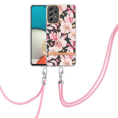 Handyhülle Silikon Hülle Gummi Schutzhülle Flexible Modisch Muster mit Schlüsselband Lanyard Y06B für Samsung Galaxy A23 4G Rosa