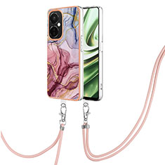 Handyhülle Silikon Hülle Gummi Schutzhülle Flexible Modisch Muster mit Schlüsselband Lanyard Y07B für OnePlus Nord CE 3 5G Plusfarbig