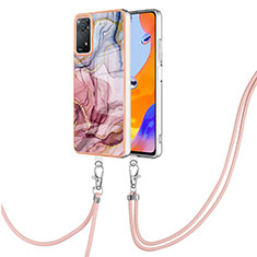 Handyhülle Silikon Hülle Gummi Schutzhülle Flexible Modisch Muster mit Schlüsselband Lanyard YB1 für Xiaomi Redmi Note 11 Pro 4G Plusfarbig