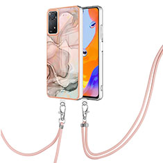 Handyhülle Silikon Hülle Gummi Schutzhülle Flexible Modisch Muster mit Schlüsselband Lanyard YB1 für Xiaomi Redmi Note 11 Pro 5G Rosa