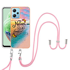 Handyhülle Silikon Hülle Gummi Schutzhülle Flexible Modisch Muster mit Schlüsselband Lanyard YB3 für Xiaomi Poco X5 5G Plusfarbig