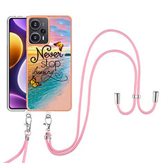 Handyhülle Silikon Hülle Gummi Schutzhülle Flexible Modisch Muster mit Schlüsselband Lanyard YB3 für Xiaomi Redmi Note 12 Turbo 5G Plusfarbig