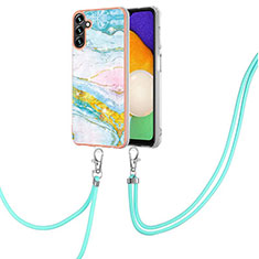 Handyhülle Silikon Hülle Gummi Schutzhülle Flexible Modisch Muster mit Schlüsselband Lanyard YB5 für Samsung Galaxy Quantum4 5G Bunt