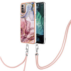 Handyhülle Silikon Hülle Gummi Schutzhülle Flexible Modisch Muster mit Schlüsselband Lanyard YB7 für Nokia G11 Plusfarbig